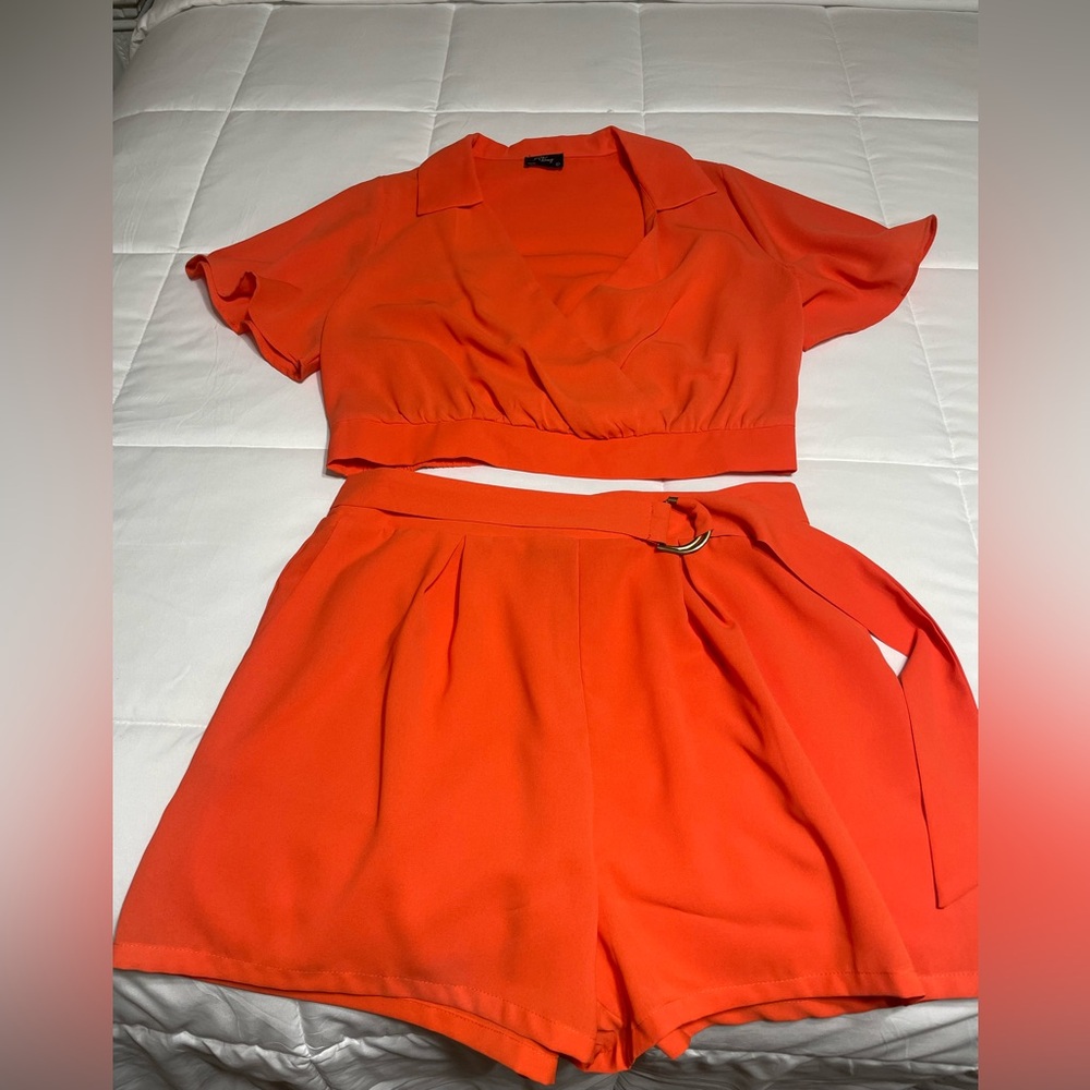 Orange Women's Short Set